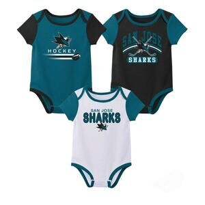 NHL San Jose Sharks Boys 3Pk Bodysuit 6/9m